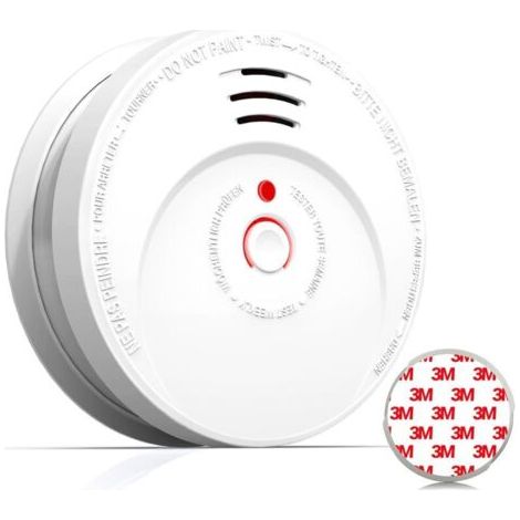 Détecteur de Fumée, Detecteur Fumee avec Pile Remplaçable Alarme Incendie avec Capteur Photoélectrique Conforme à la Norme Européenne EN14604-4 , 1 Pièce,de DEBUNS