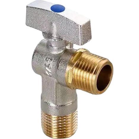 Vanne d'arrêt d'angle en laiton pour lavabo, WC et WC - Bleu (1/5)