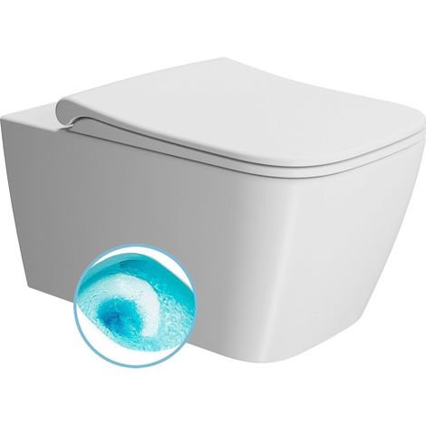 WC suspendu NUBES, Swirlflush, 35x55cm, blanc double mat (1/2)