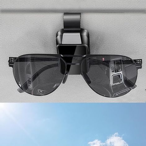 Clip de sujeción para gafas de sol en visera parasol pieza, fácil manejo sola mano, Material ABS, universalmente coches, interior duradero coche (1/4)