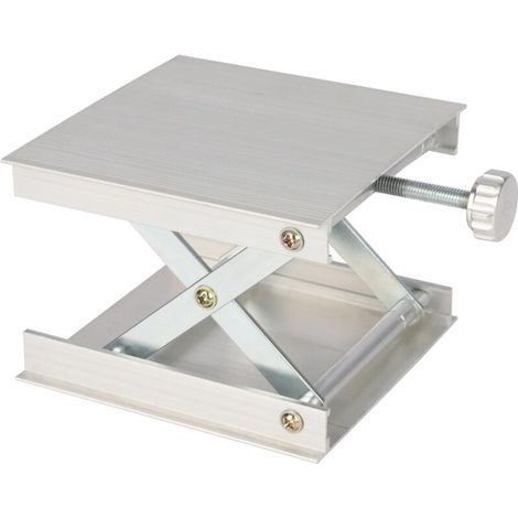 Sollevatore da laboratorio, piattaforma di sollevamento in lega di alluminio 90 x 90 mm, tavolo di supporto da laboratorio, altezza regolabile da 20 a 85 mm, capacità di carico 5 kg. (1/4)