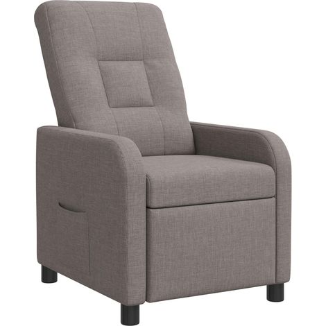 Fauteuil inclinable Taupe Tissu vidaXL (1/5)