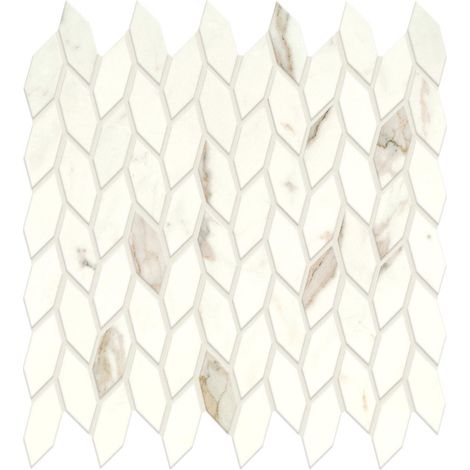 Mosaïque effet Marbre Blanc Calacatta Prima Nav 30,5x30,5x0,85 cm Brillant Faventa - Mur intérieur (vendu par carton de 0,558 m²) - RO'MA CARRELAGE