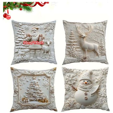 oreillers de Noël roche hivernal la créature des neiges-50x50 (1/2)