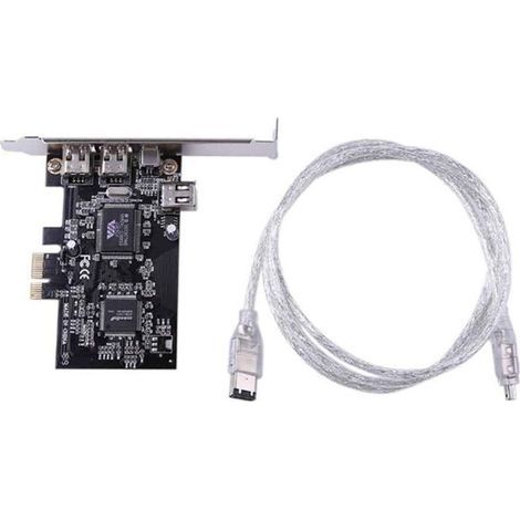 Compatible avec les cartes adaptateurs PCIe 4 (3 connecteurs 6 broches + 1 connecteur 4 broches) FireWire 800 IEEE 1394 Haute Vitesse 800 Mbps, comprend un câble 6 broches vers 4 broches. (1/5)
