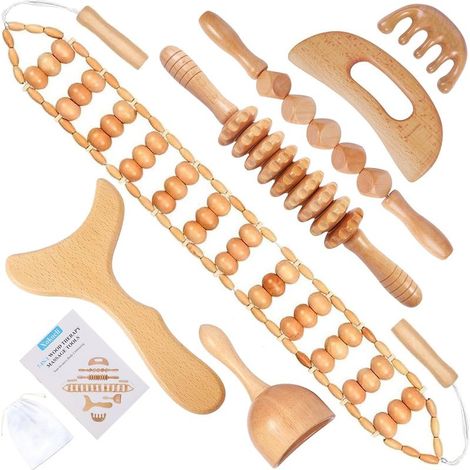 7-in-1 Massagegerät aus Holz zur Körperformung und Linderung von Muskelschmerzen (1/5)