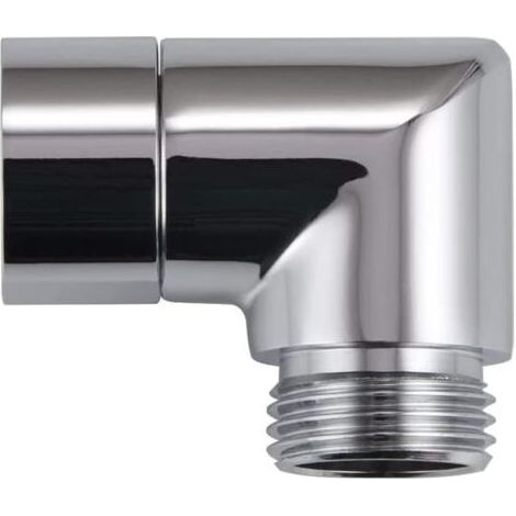 Coude de raccordement pour douchette à main 90 degrés – Laiton massif chromé – Compatible 1/2' IPS – Installation facile (1/4)