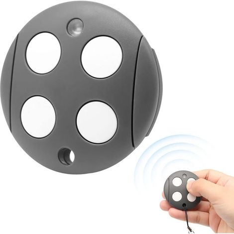 1 x Fernbedienung für Garagentoröffner (4-Kanal) – 433,92 MHz Frequenz, Rolling Code, kompatibel mit Mhouse GTX4, Schwarz, 4,98 x 4,96 x 1,67 cm (1/5)
