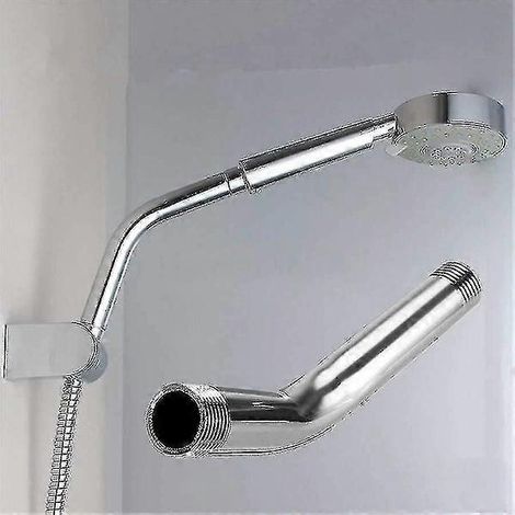 Pommeau de douche en acier inoxydable avec rallonge, fixation murale (1/4)