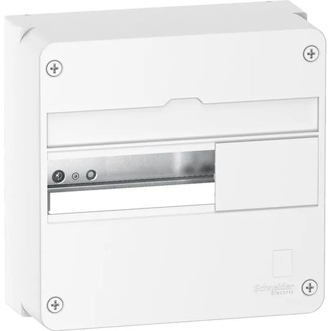 Schneider Electric – Coffret de communication 1x13M tri en saillie 250x250x108mm – Rail DIN – Bornier terre 4 trous – IP30 – IK08 (1/4)