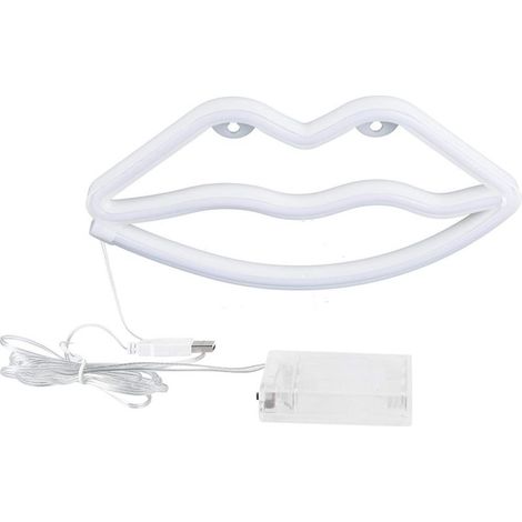 Néon lèvre rouge – USB / batterie – enseigne murale décorative – mariage / anniversaire (1/5)