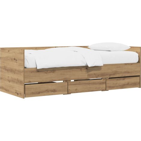 Bed Frame with Storage Artisian Oak 80 x 200 cm Engineered Wood vidaXL