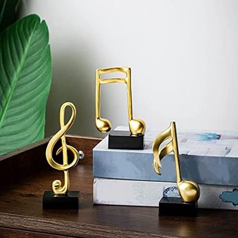 Décoration musicale en résine : sculpture note de musique, figurine piano pour la maison, idée cadeau ornement. (1/5)