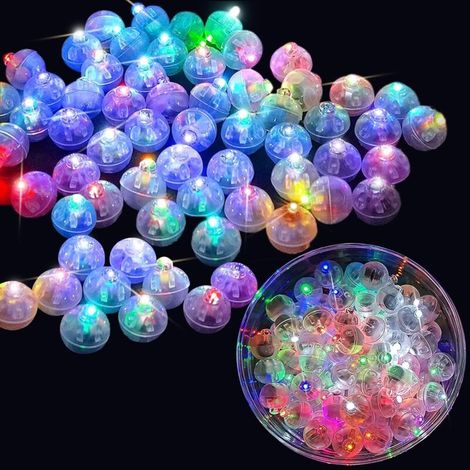 Lot de 120 boules LED multicolores, lumière clignotante, étanche, pour anniversaire, mariage, Noël (1/4)