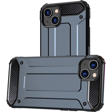 Funda protectora híbrida para iPhone 15 Plus - Azul (1/5)