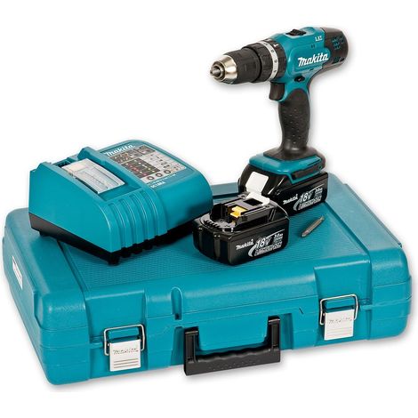 Perceuse à percussion sans fil Makita DHP453RFE 18 V 2x3 0 Ah accu.