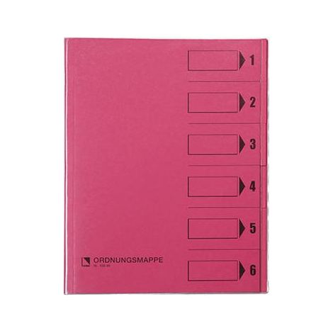Ordnungsmappe DIN A4 250g/m² Farbe: rosa 6 Fächer DIN A4 250g/m² Farbe: rosa 6 Fächer (1/3)
