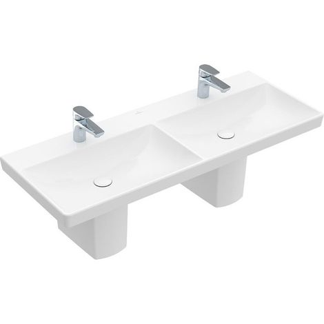 V&B Schrank-Doppelwaschtisch AVENTO 1200x470x160mm. ohne Überlauf weiß Alpin (1/5)