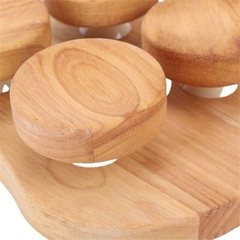 Coussin en Bois pour Sauna avec Plateau Pivotant Oreiller de Sauna Accessoire Hiver (1/4)