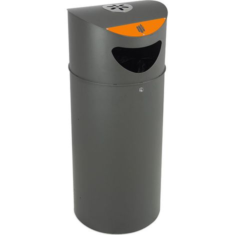 Papelera selectiva Oslo con cerradura, cenicero y cubeto metálico 100 litros