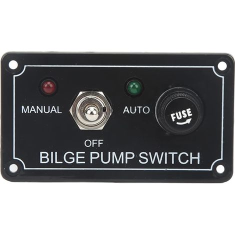 Interruptor de bomba de achique, indicador LED de 12 V CC, panel de bomba de achique, interruptor de encendido/apagado manual/automático para barco marino