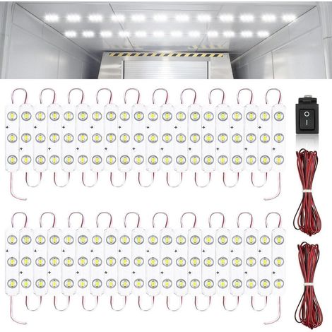 Kit éclairage intérieur LED 12V 120 LEDs blanc, 40 modules modulables avec interrupteur (1/5)