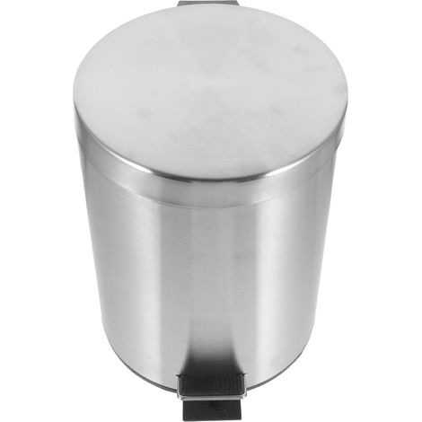 ronde de 5 litres en acier inoxydable avec pédale et grande (1/5)