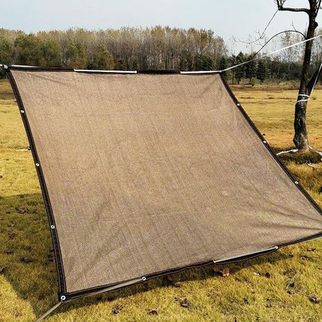 Voile d'ombrage 90% protection solaire 6,6x6,6 pi 13x39,4 pi 19,7x29,5 pi 26x49,2 pi brun filet pare-soleil pour serre, plantes, pergola et terrasse arrière (Taille: 4x5m/13x16,4pi) (1/5)