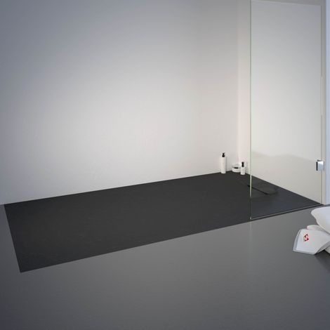 Schulte – Receveur de douche à poser 90 x 160 cm – Effet pierre anthracite – Ultra léger et recoupable – Norme DIN 51097 classe B