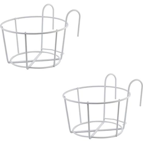 2 Pièces Support Fleurs Rond Crochet, Jardinière Balcon, Pot Métal Suspendu Pour Clôture, Convient Pour Balcon, Jardin, Intérieur Et Extérieur (1/5)