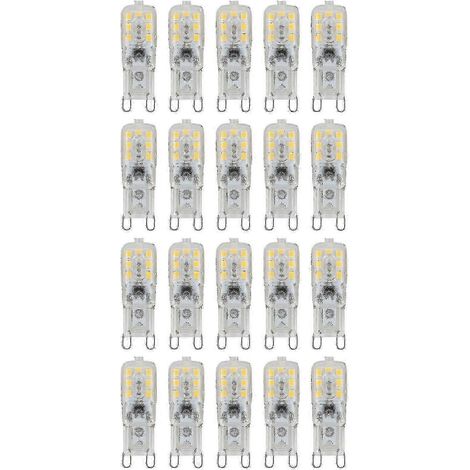 Lot de 20 ampoules LED G9 1,5 W à intensité variable, blanc chaud, compatibles AC 220-240 V (S202412307032) (1/4)