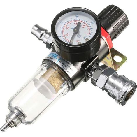 1/4" Kit d\'outils de Piège de Séparateur d\'eau de Filtre de Compresseur d\'air avec la Mesure de Régulateur (1/4)