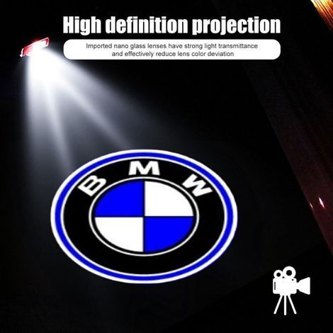 Lot de 2 Lampes LED Sans Fil pour Portière de Voiture – Projecteur de Logo Lumineux – Compatible avec BMW Série 3 5 6 7 X1 à X7 Z M GT (1/3)