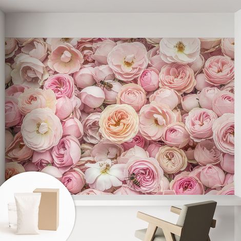 Papier peint avec colle pour décoration moderne de salon chambre à coucher cuisine et bureau Facile Belles fleurs 152x104 cm (1/5)