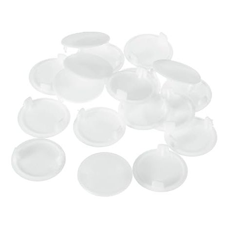 Cache-Trous de charnière, 38 pièces 35mm (1-3/8") ID - Cache-Trou de charnière en Plastique Rond de Type encastré pour Meuble Armoire (Blanc) (1/5)