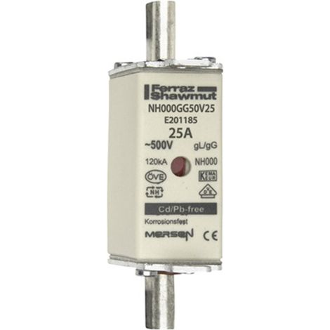 Mersen 1B639.000000 NH-Sicherung Sicherungsgröße = 000 25 A 500 V 1 St.