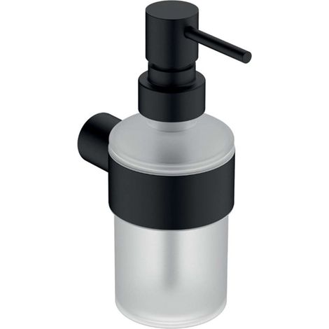 Novaservis Ferro Nostris - Dispensador de jabón con soporte, cristal esmerilado/negro mate ANS34BL (1/2)