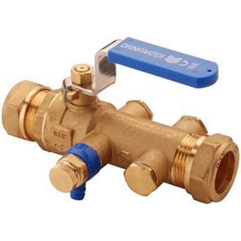 Raminex Tbe ea disconnecteur avec vanne à bille et vanne de vidange 22mm, raccord à compression (1/2)