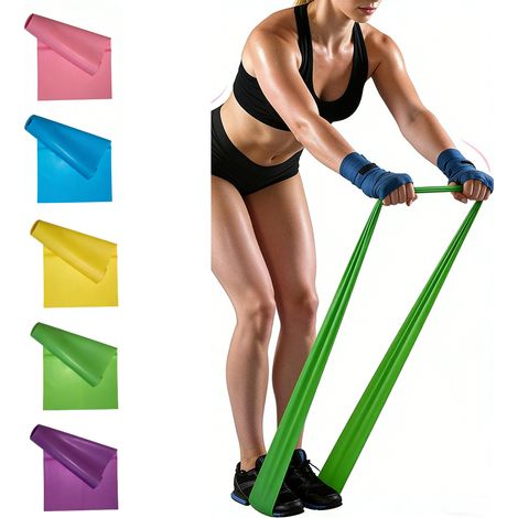 Bande élastique de fitness (1,5 mètre) - Bande de résistance unisexe pour le yoga, le Pilates et le renforcement musculaire (1/5)