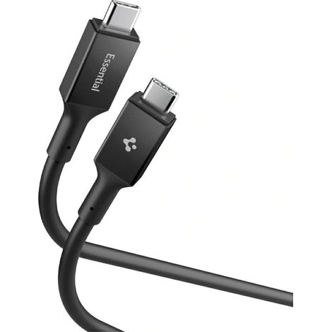 Cable USB-C Spigen EB24012CC Essential de 240 W y 1,2 m, color negro (1/3)