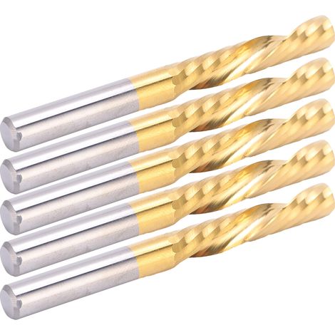 Jeu de 5 fraises à spirale en acier HSS pour fraiseuses CNC, 6 x 32 x 60 mm (1/5)