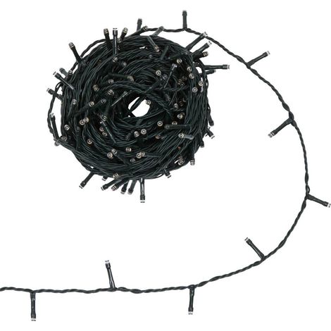 Guirlande lumineuse d'extérieur 20 m 267 LED blanc chaud fil vert 13 fonctions avec minuteur sur secteur - Feeric lights & christmas (1/5)