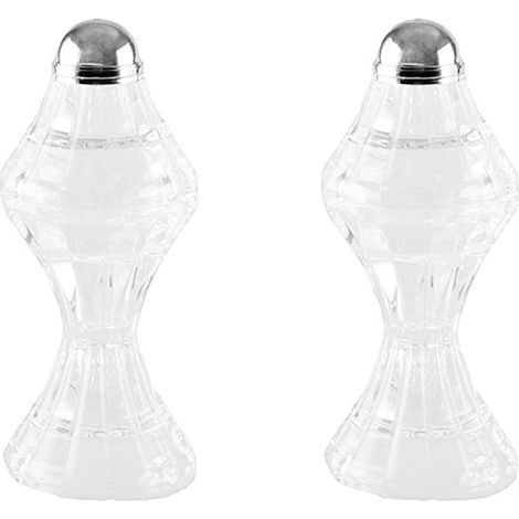 Duo Salière et Poivrière de Table en Verre Transparent Set de Condiments 4 x 4 x 14 cm - PANGIVO (1/5)