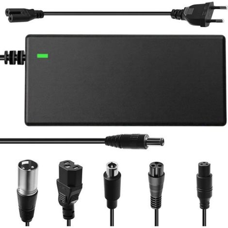 Chargeur Trottinette Electrique - 42 V 2 A - 6 Embouts Interchangeables DC5.5x2.1 DC5.5x2.5 8 mm 3 Broches 12 mm 3 Broches - Pour Scooters Electriques Hoverboards Vélos Electriques 36 V - 1 Pièce (1/5)