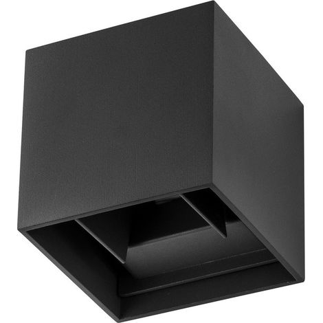 Merano Chicago Applique Murale Extérieure Up Down 2 Lumières Noir Aluminium LED 2x3W 510Lm 3000K Réglable IP54