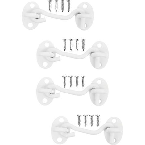 Lot de 4 verrous robustes à crochet et œillet en acier inoxydable massif épais pour porte (1/5)