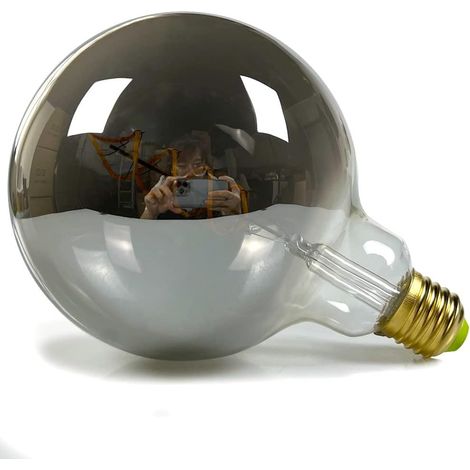 Edison classique Globe G125 incurvé LED Ampoule à filament Culot à vis E27 220/240 V intensité variable,Verre,smoke,E27 4.00 wattsW 230.00 voltsV (1/5)