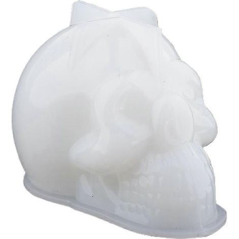 Totenkopfförmige Epoxidharzform für Bastelarbeiten, Seife, Gips, Halloween-Kerzen, Silikonform
