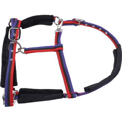 Licol pour cheval en nylon résistant à l'usure, confortable et réglable, avec mousqueton et encolure à pression. Idéal pour l'entraînement équestre. Taille L (convient aux chevaux mesurant entre 1,35 (1/5)