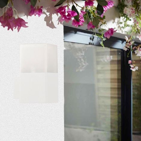 Applique Cubo Lampada Da Parete Muro Esterno Portalampada E27 Ip44 Bianco (1/4)